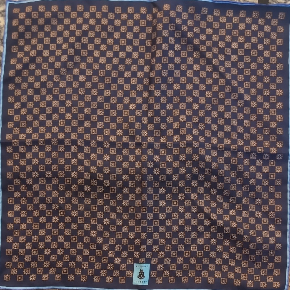 Robert Talbot Blue and Brown Patterned Men's Scarf